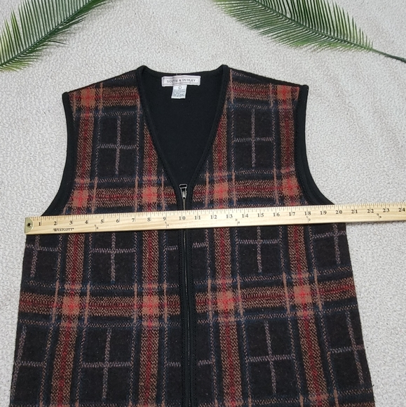 South Dudley Full Zip‎ Wool Plaid Vest Size L - Picture 7 of 8